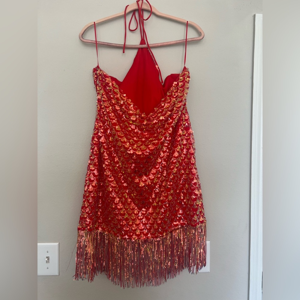 Sexy Red Mermaid 🧜🏾‍♀️ sequin dress - Picture 2 of 7